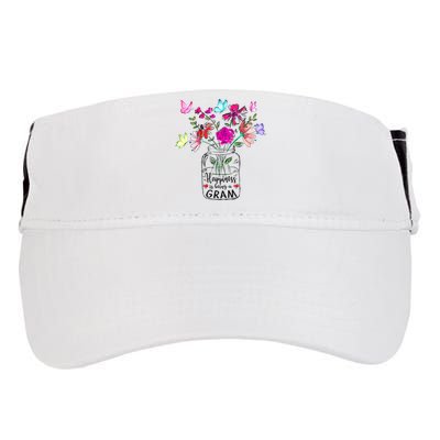 Happiness Is Being Gram Life Flower Art Gram MotherS Day Adult Drive Performance Visor