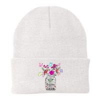 Happiness Is Being Gram Life Flower Art Gram MotherS Day Knit Cap Winter Beanie