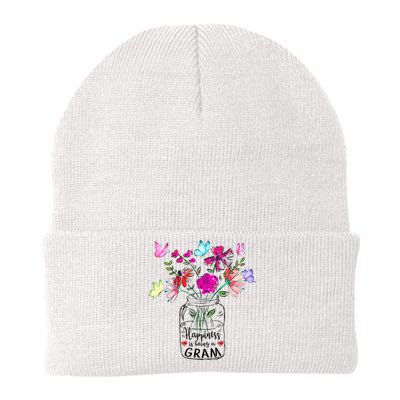 Happiness Is Being Gram Life Flower Art Gram MotherS Day Knit Cap Winter Beanie