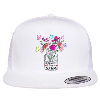 Happiness Is Being Gram Life Flower Art Gram MotherS Day Flat Bill Trucker Hat