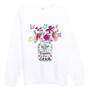 Happiness Is Being Gram Life Flower Art Gram MotherS Day Premium Crewneck Sweatshirt