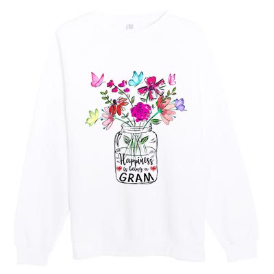 Happiness Is Being Gram Life Flower Art Gram MotherS Day Premium Crewneck Sweatshirt