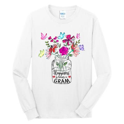 Happiness Is Being Gram Life Flower Art Gram MotherS Day Tall Long Sleeve T-Shirt