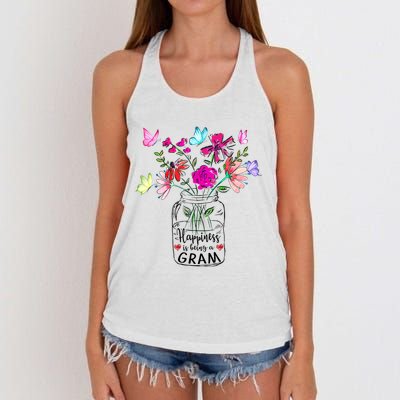 Happiness Is Being Gram Life Flower Art Gram MotherS Day Women's Knotted Racerback Tank