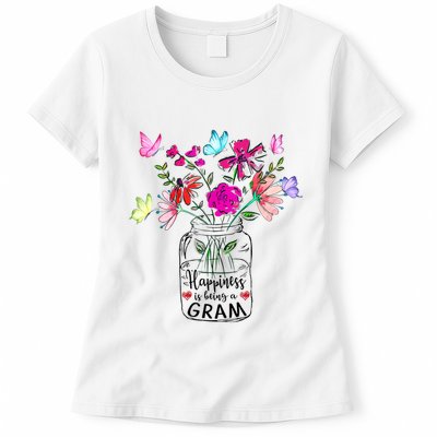 Happiness Is Being Gram Life Flower Art Gram MotherS Day Womens T-Shirt