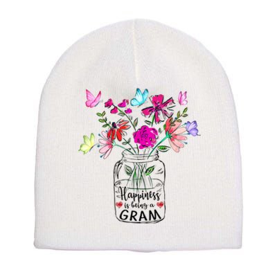 Happiness Is Being Gram Life Flower Art Gram MotherS Day Short Acrylic Beanie