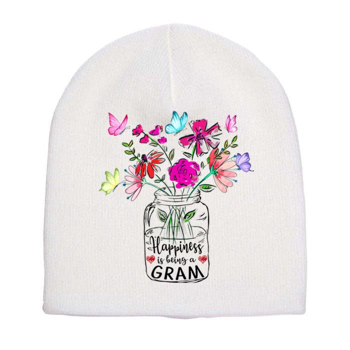 Happiness Is Being Gram Life Flower Art Gram MotherS Day Short Acrylic Beanie