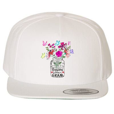 Happiness Is Being Gram Life Flower Art Gram MotherS Day Wool Snapback Cap