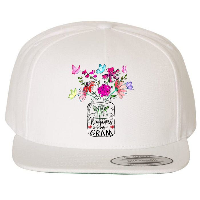 Happiness Is Being Gram Life Flower Art Gram MotherS Day Wool Snapback Cap