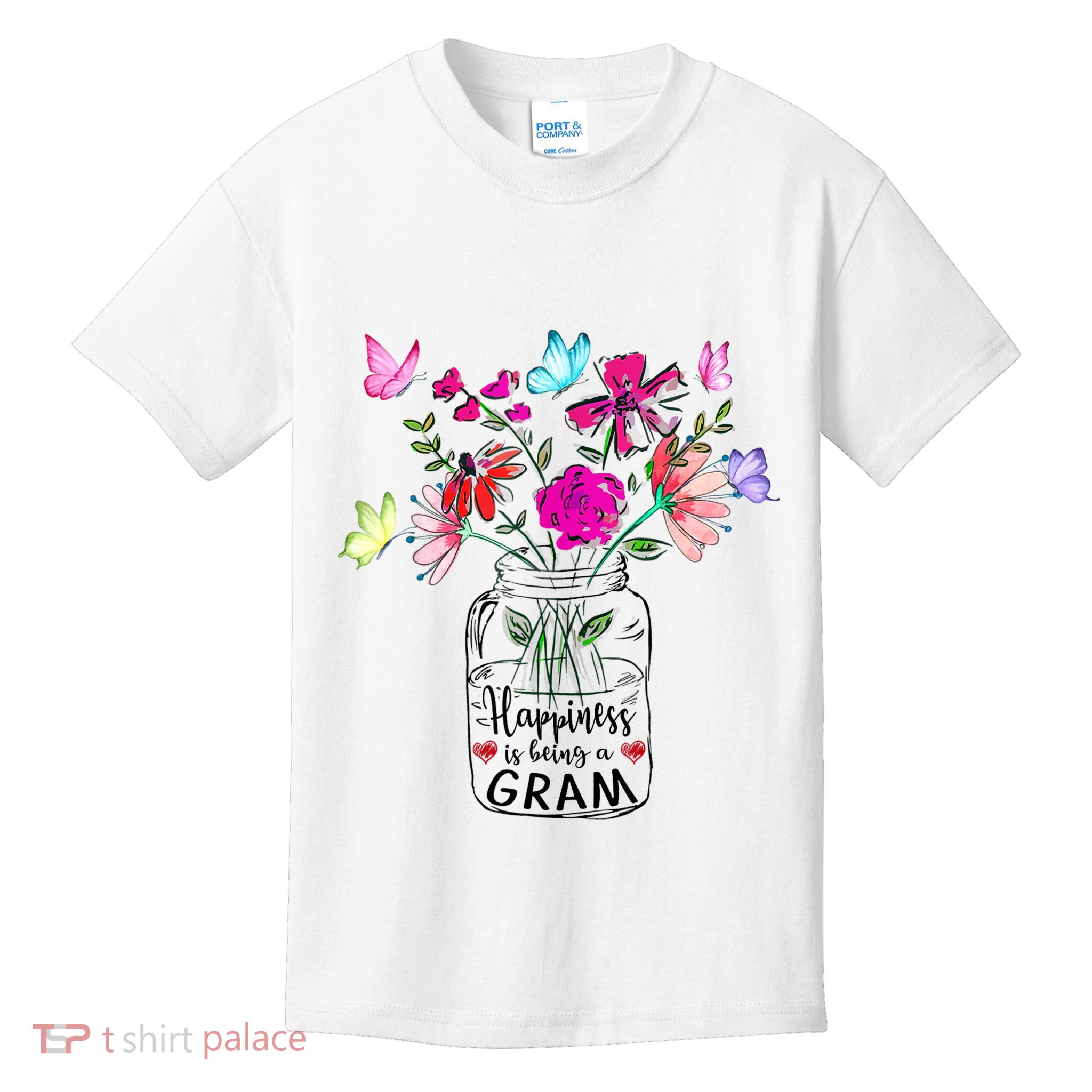 Happiness Is Being Gram Life Flower Art Gram MotherS Day Kids T-Shirt