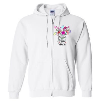 Happiness Is Being Gram Life Flower Art Gram MotherS Day Full Zip Hoodie