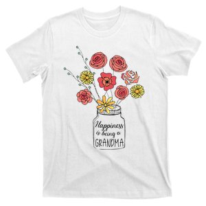 Happiness Is Being A Grandma Flower Mother's Day T-Shirt