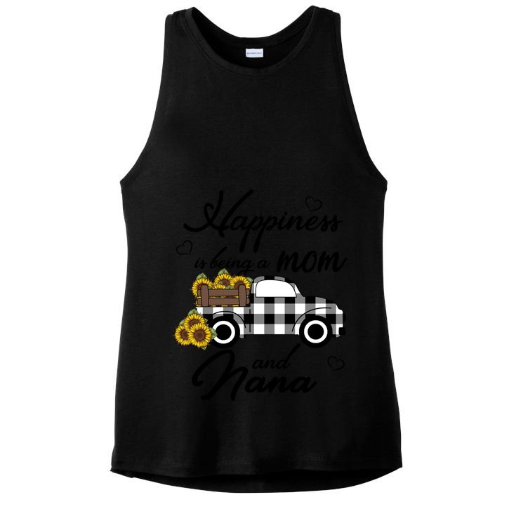 Happiness Is Being A Mom And Nana Cute Sunflower Grandma Gift Ladies PosiCharge Tri-Blend Wicking Tank