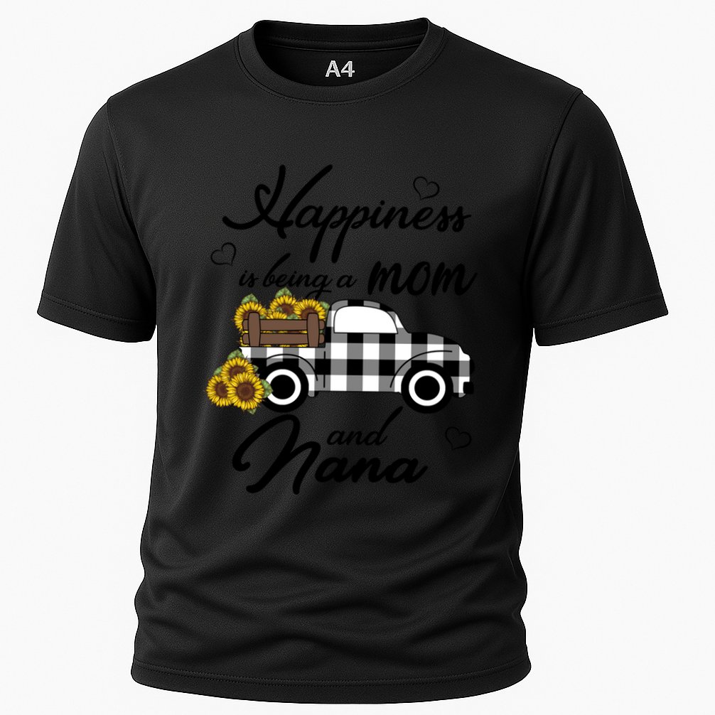 Happiness Is Being A Mom And Nana Cute Sunflower Grandma Gift Cooling Performance Crew T-Shirt