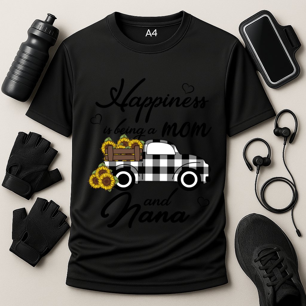 Happiness Is Being A Mom And Nana Cute Sunflower Grandma Gift Cooling Performance Crew T-Shirt