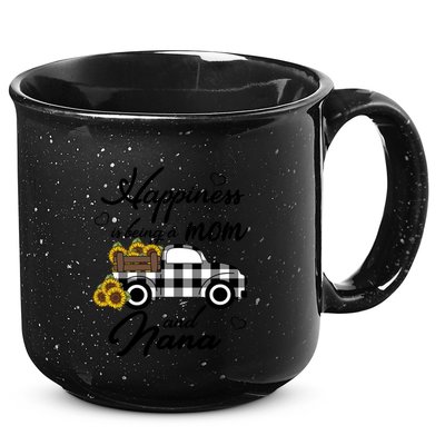 Happiness Is Being A Mom And Nana Cute Sunflower Grandma Gift 15oz Campfire Ceramic Mug