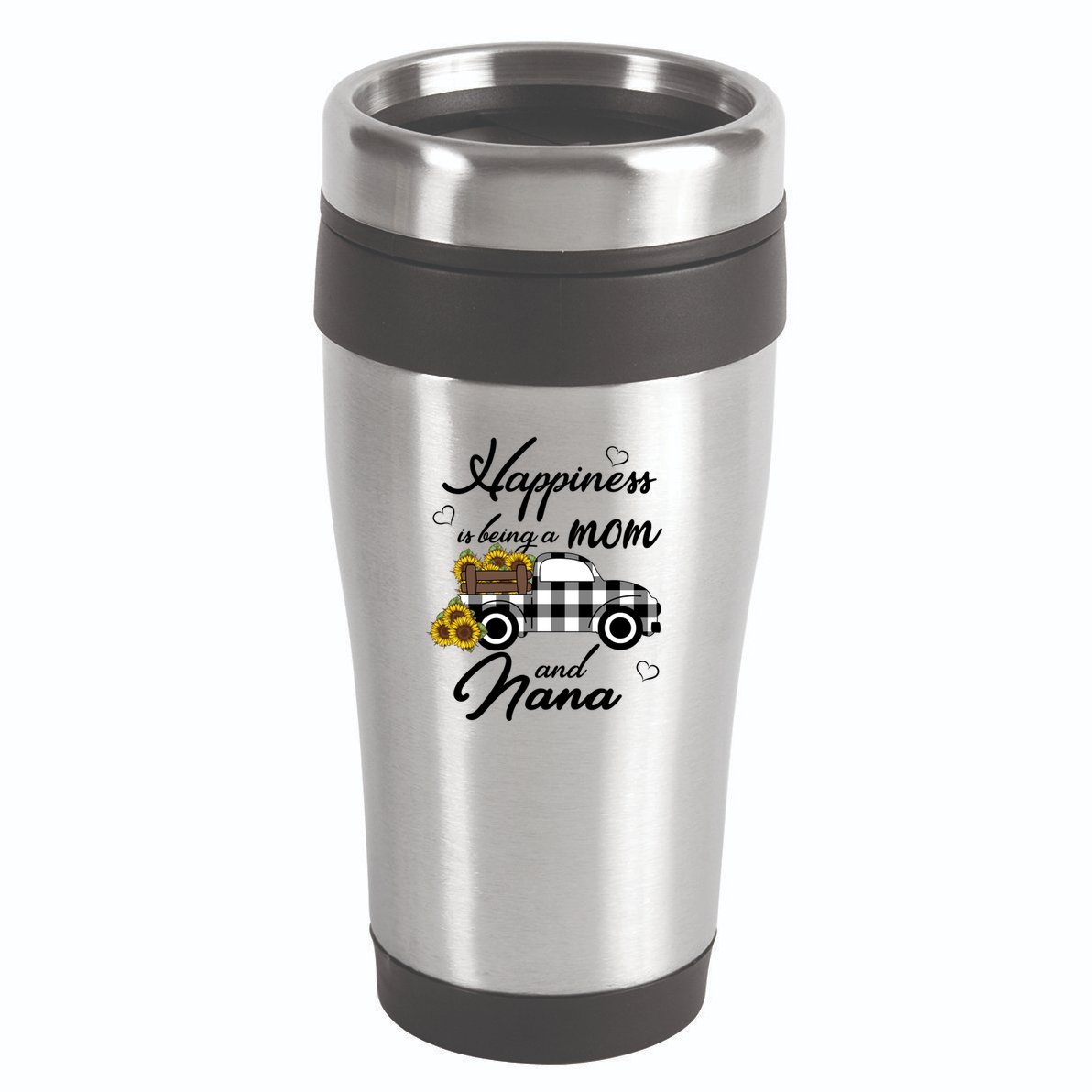 Happiness Is Being A Mom And Nana Cute Sunflower Grandma Gift 16oz Travel Tumbler