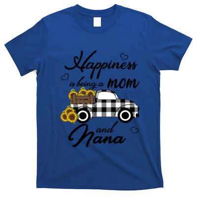 Happiness Is Being A Mom And Nana Cute Sunflower Grandma Gift T-Shirt