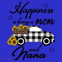 Happiness Is Being A Mom And Nana Cute Sunflower Grandma Gift T-Shirt