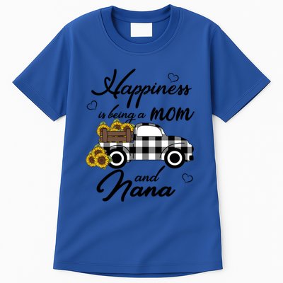 Happiness Is Being A Mom And Nana Cute Sunflower Grandma Gift Tall T-Shirt