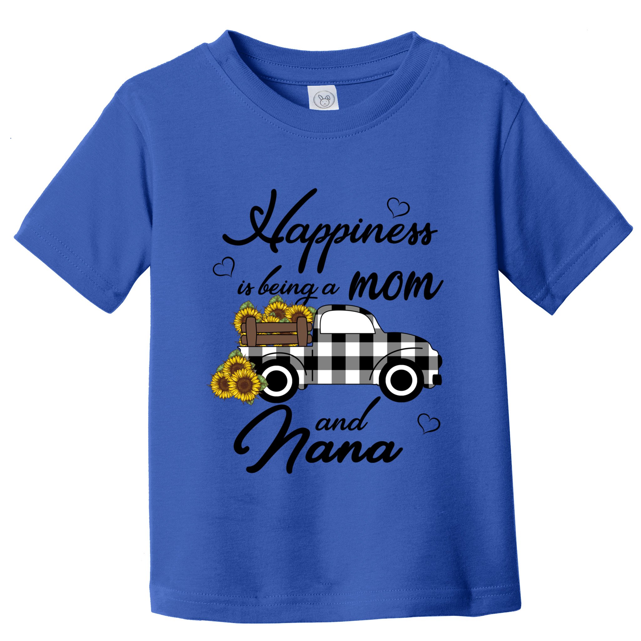 Happiness Is Being A Mom And Nana Cute Sunflower Grandma Gift Toddler T-Shirt
