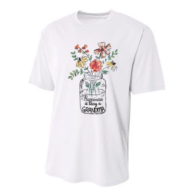 Happiness Is Being Grandma Life Flower Artgrandma Performance Sprint T-Shirt