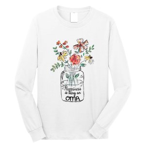 Happiness Is Being Oma Life Flower Artgrandma Long Sleeve Shirt