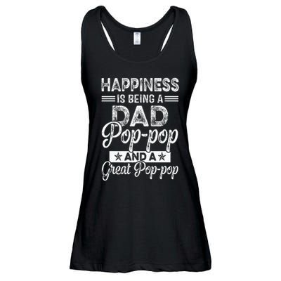 Happiness Is Being A Dad PopPop And A Great PopPop Ladies Essential Flowy Tank