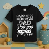 Happiness Is Being A Dad PopPop And A Great PopPop Toddler T-Shirt