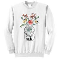 Happiness Is Being Nanny Life Flower Artgrandma Sweatshirt