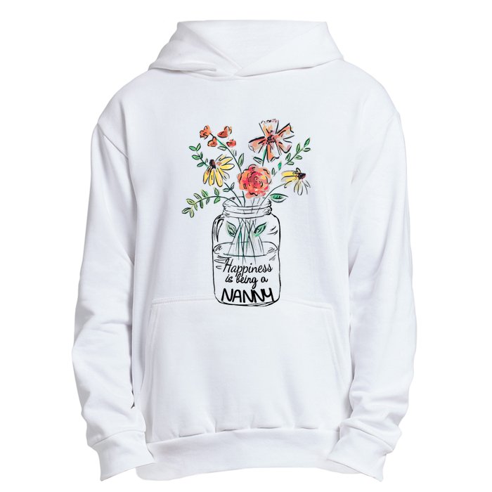 Happiness Is Being Nanny Life Flower Artgrandma Urban Pullover Hoodie