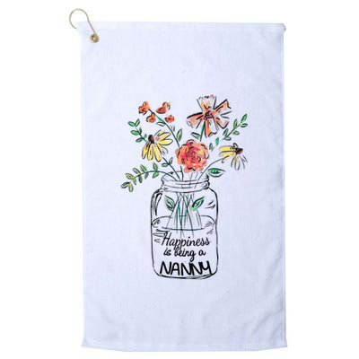 Happiness Is Being Nanny Life Flower Artgrandma Golf Towel