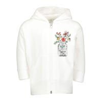 Happiness Is Being Gaga Life Flower Artgrandma Toddler Zip Fleece Hoodie