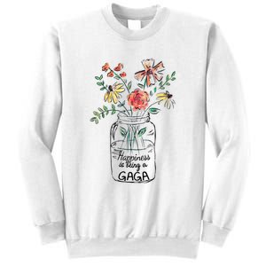 Happiness Is Being Gaga Life Flower Artgrandma Sweatshirt