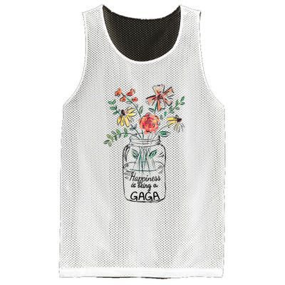 Happiness Is Being Gaga Life Flower Artgrandma Mesh Reversible Basketball Jersey Tank