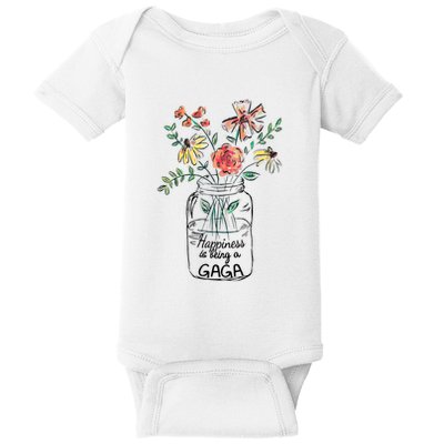 Happiness Is Being Gaga Life Flower Artgrandma Baby Bodysuit
