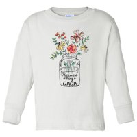 Happiness Is Being Gaga Life Flower Artgrandma Toddler Long Sleeve Shirt