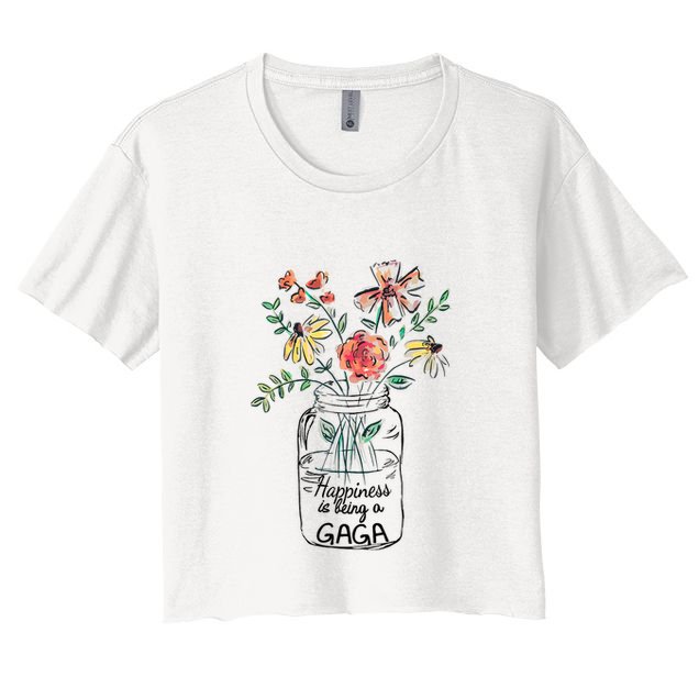 Happiness Is Being Gaga Life Flower Artgrandma Crop Top