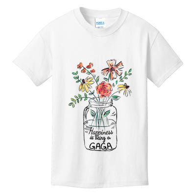Happiness Is Being Gaga Life Flower Artgrandma Kids T-Shirt