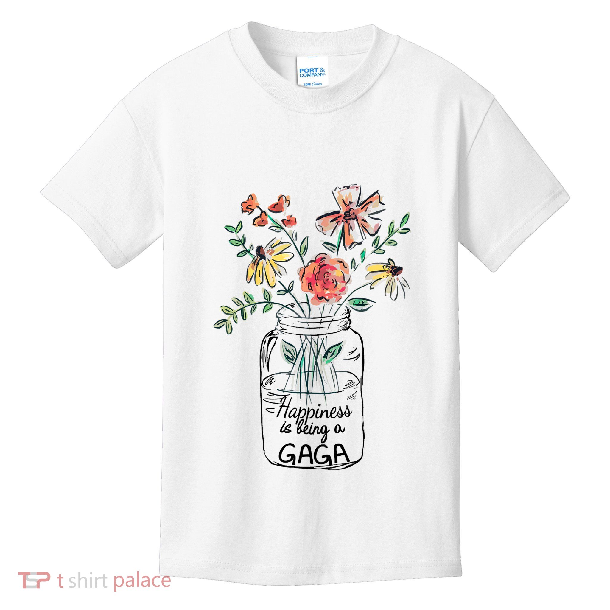 Happiness Is Being Gaga Life Flower Artgrandma Kids T-Shirt