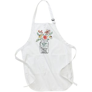 Happiness Is Being Babcia Life Flower Artgrandma Full-Length Apron With Pockets