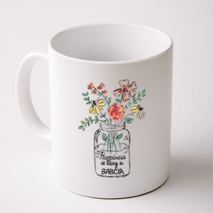 Happiness Is Being Babcia Life Flower Artgrandma Coffee Mug