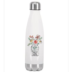 Happiness Is Being Babcia Life Flower Artgrandma Stainless Steel Insulated Water Bottle