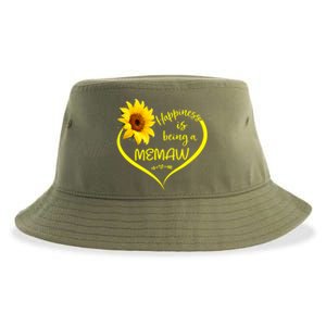 Happiness Is Being A Memaw Cute Sunflower Heart Memaw To Be Cute Gift Sustainable Bucket Hat