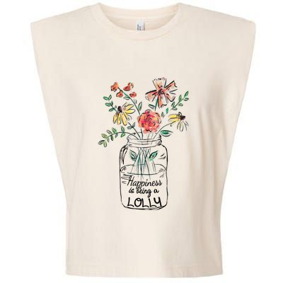 Happiness Is Being Lolly Life Flower Artgrandma Garment-Dyed Women's Muscle Tee