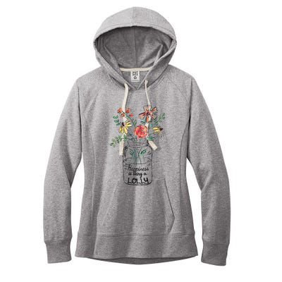 Happiness Is Being Lolly Life Flower Artgrandma Women's Fleece Hoodie