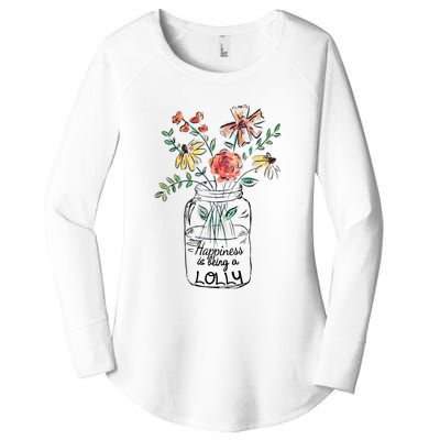 Happiness Is Being Lolly Life Flower Artgrandma Women's Perfect Tri Tunic Long Sleeve Shirt