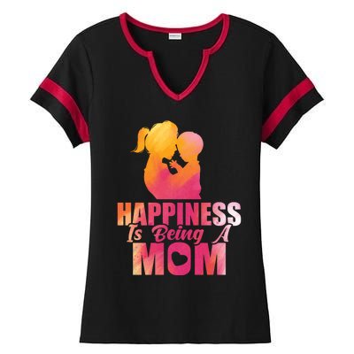 Happiness Is Being A Mom T Ladies Halftime Notch Neck Tee