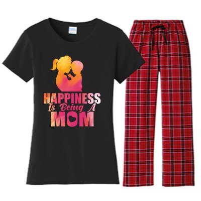 Happiness Is Being A Mom T Women's Flannel Pajama Set