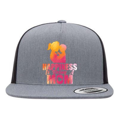 Happiness Is Being A Mom T Flat Bill Trucker Hat